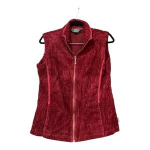 Woolrich Vest Women Medium Red Corduroy